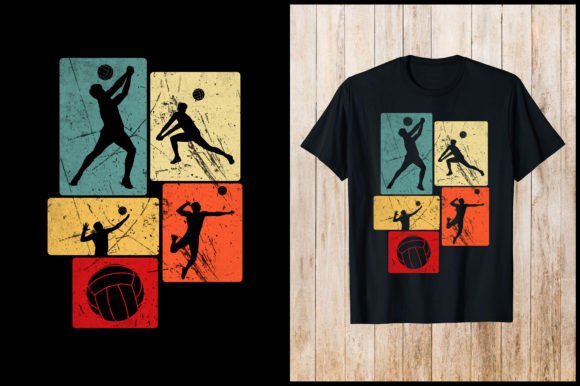 Score Big with Vintage Charm: The Volleyball Retro T-Shirt Design