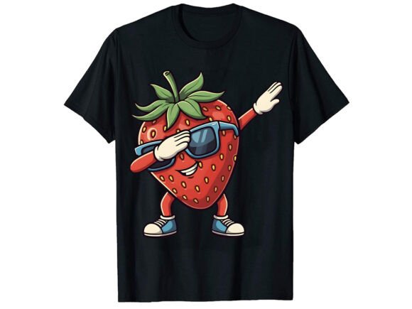 Strawberry Dabbing T-Shirt Design: A Playful Asset for Modern Creatives